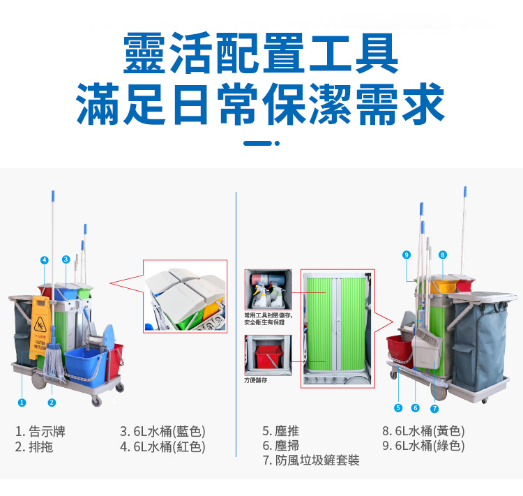 CT施達 清潔服務車 配趟門儲物箱 - Cleanic Cleaning Equipment